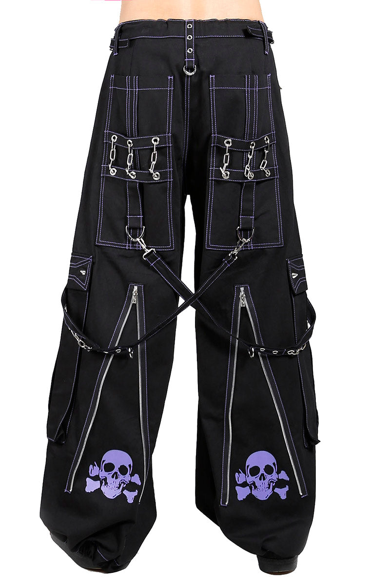 Tripp Back Up Skull Pants [Black / Purple] - Vampirefreaks Store