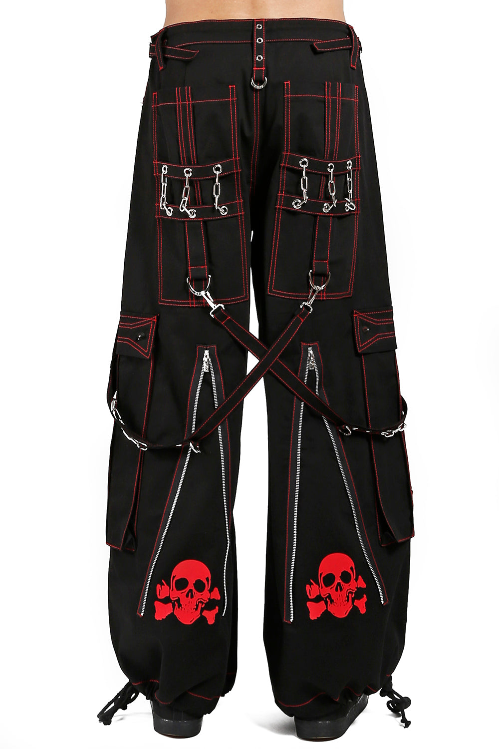 Tripp Back Up Skull Pants [Black w/ Red Skulls] – VampireFreaks
