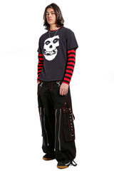 Pantalones Tripp Back Up Skull [negros con calaveras rojas]
