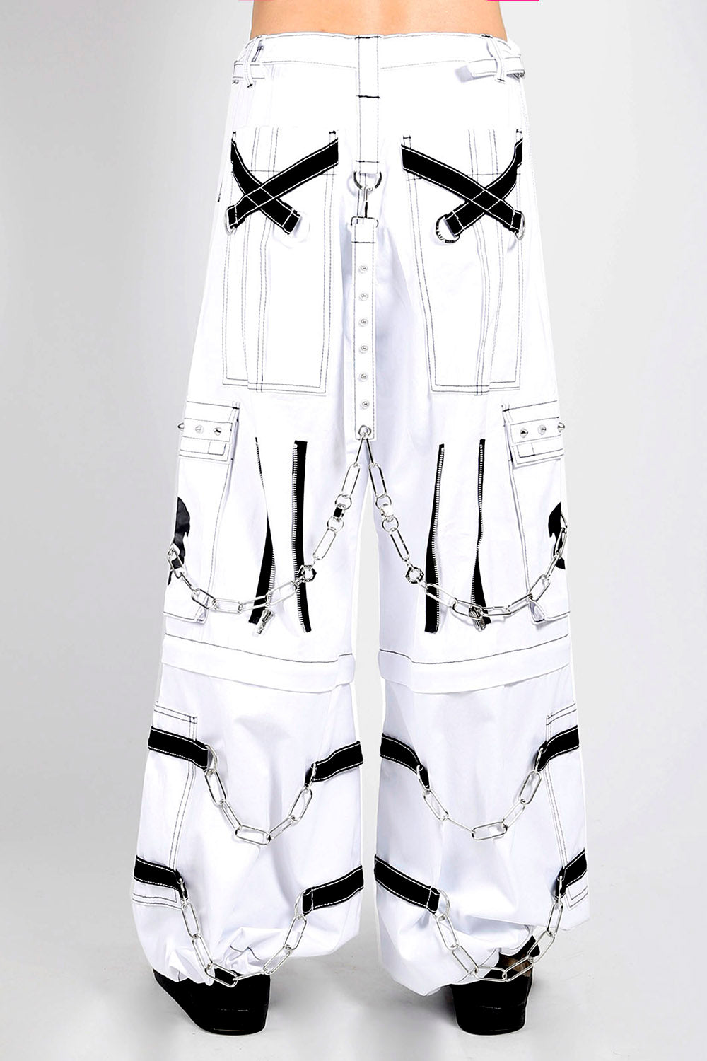 Tripp NYC Skull Bondage Pants [White] - Vampirefreaks Store