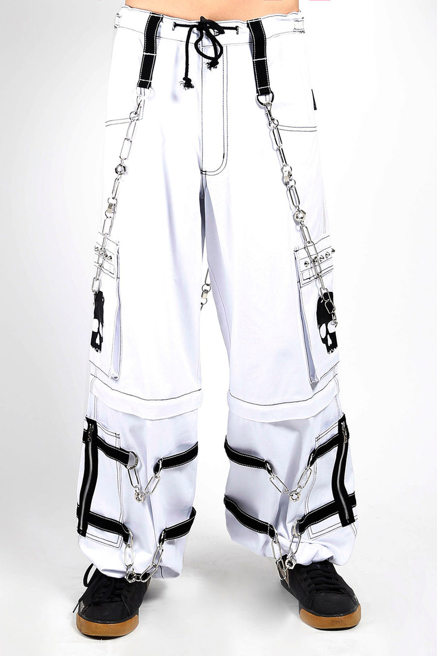 Tripp NYC Skull Bondage Pants [White] - Vampirefreaks Store