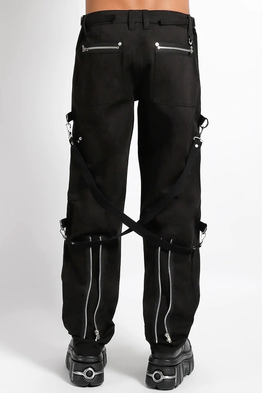 Pantalones negros de estilo skate punk con tirantes Tripp NYC