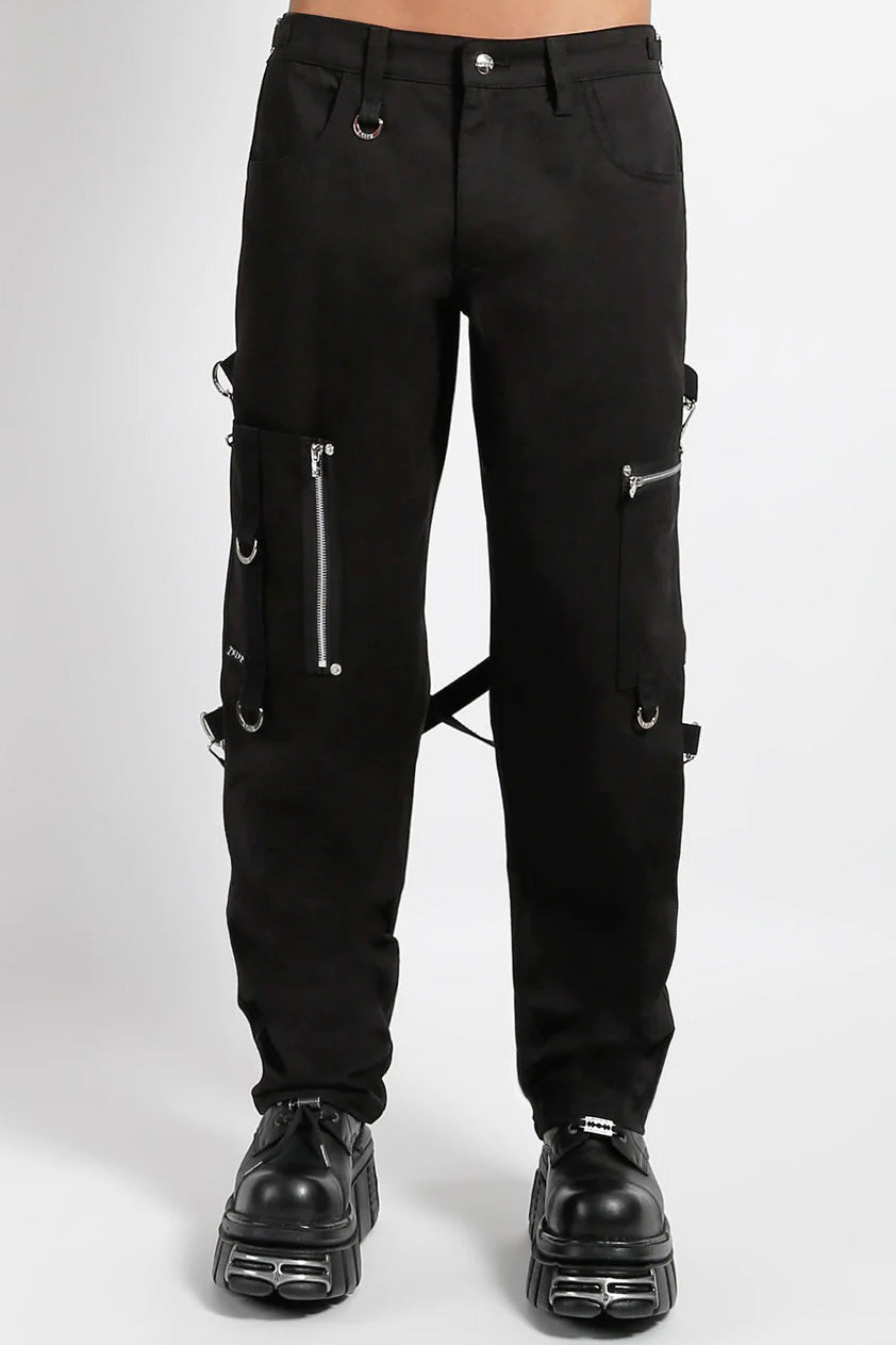Pantalones negros de estilo skate punk con tirantes Tripp NYC