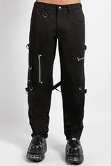 Pantalones negros de estilo skate punk con tirantes Tripp NYC