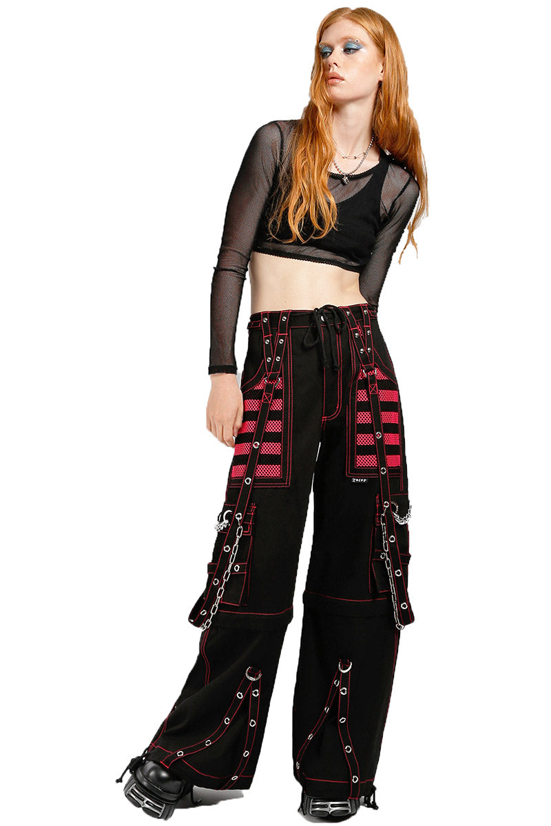 tripp nyc 2way エレクトロ パンツ　サブカル　グランジ　y2k Tripp Electro Pants [Black/Pink] – VampireFreaks