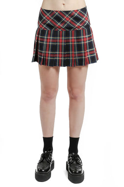 Tripp NYC Pleated Skirt [Black Plaid]