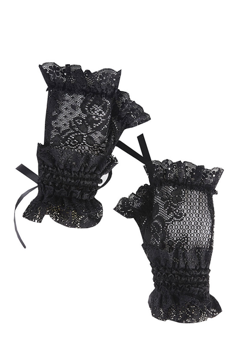 Dark In Love Lolita Lace Gloves - Vampirefreaks Store