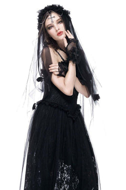 Black Bride Vintage Goth Bridal Veil