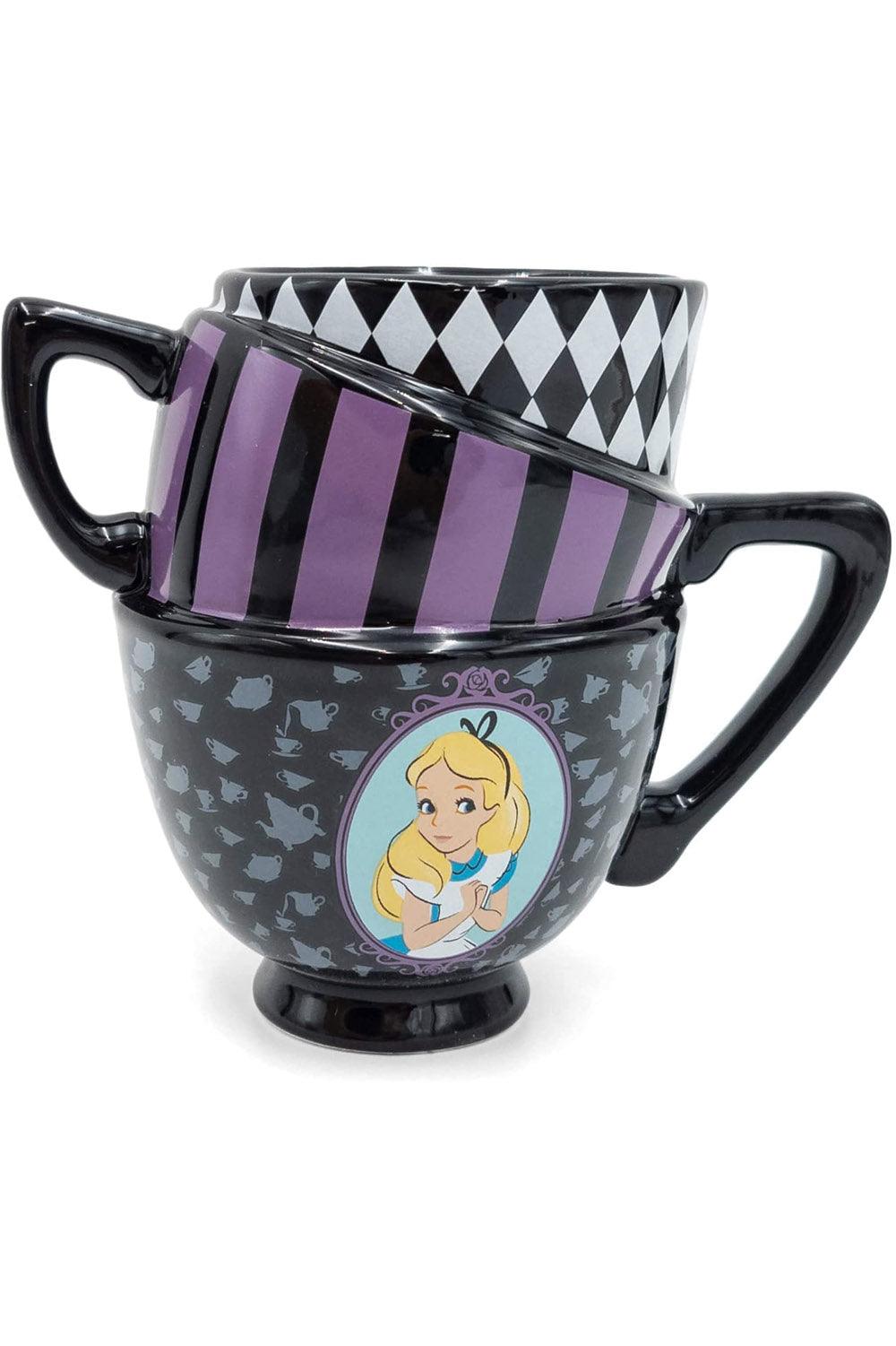 Silver Buffalo Alice in Wonderland Stacked Teacups Mug - VampireFreaks