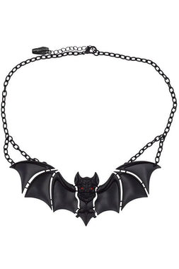 Creature of the Night Bat Necklace [Black]