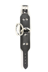 Funk Plus Bondage Ring Bracelet w/ Buckle [Black Leather] - VampireFreaks