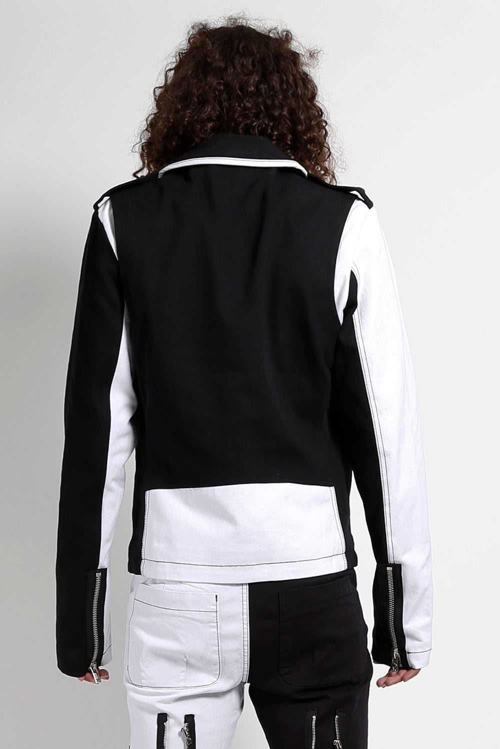 Tripp Split Moto Jacket (Black/White)