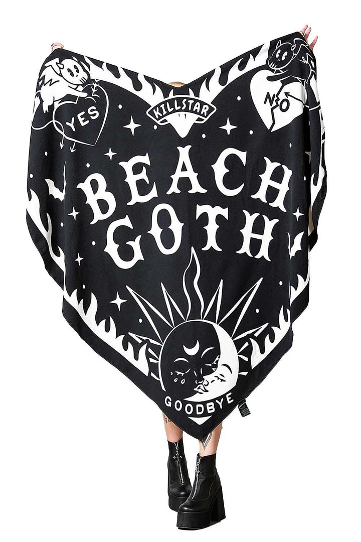 Killstar Beach Goth Heart Towel - VampireFreaks