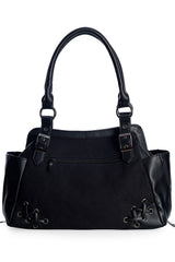 Bolso de mano con diseño de mariposa y esqueleto