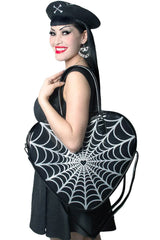 Bolsa de telaraña con corazón brillante