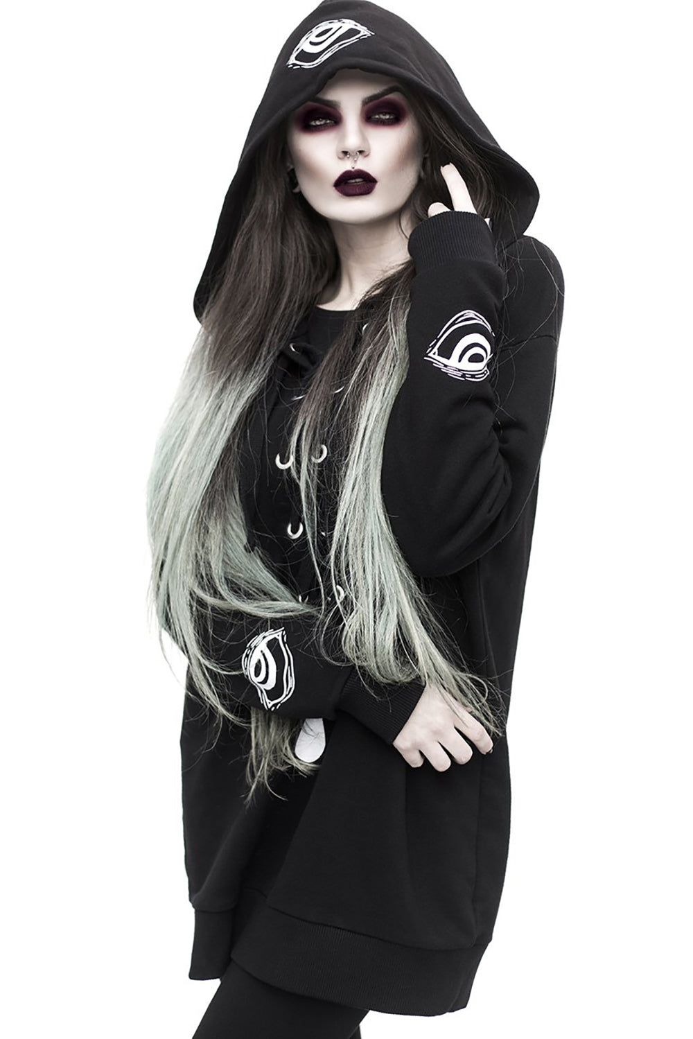 womens emo clothes occult witch hoodie 