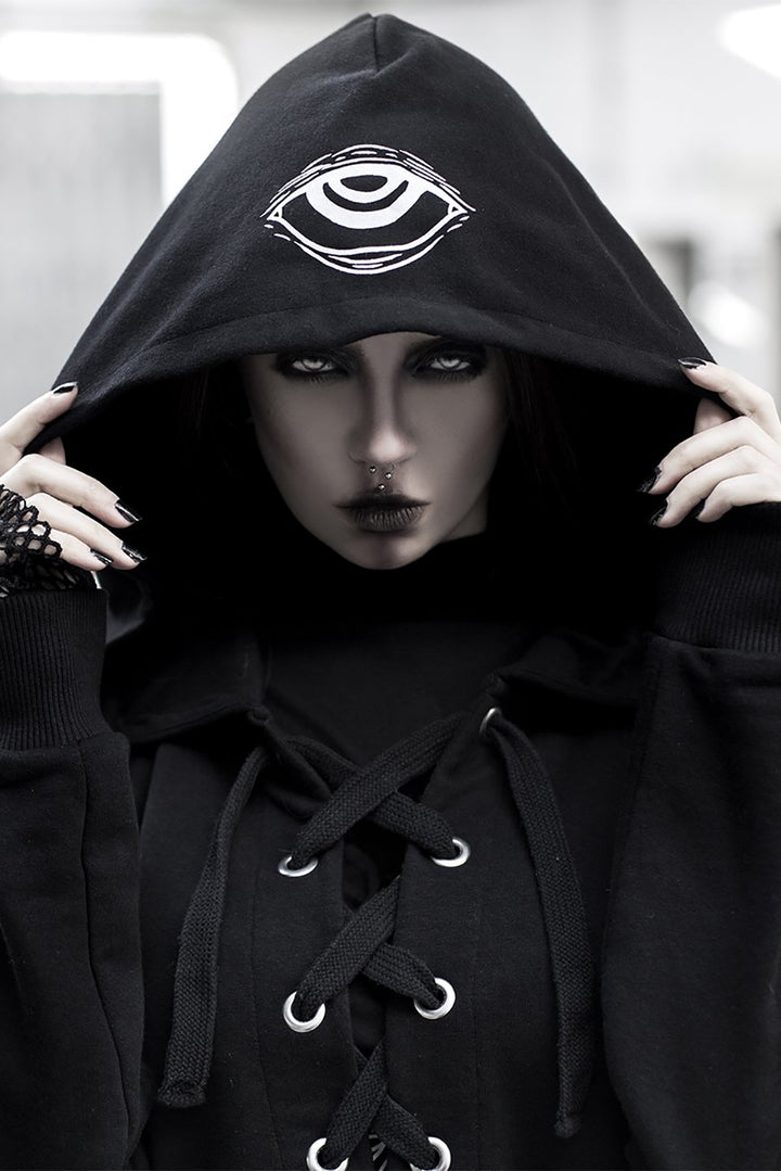 mens gothic clothing eyeball hoodie 