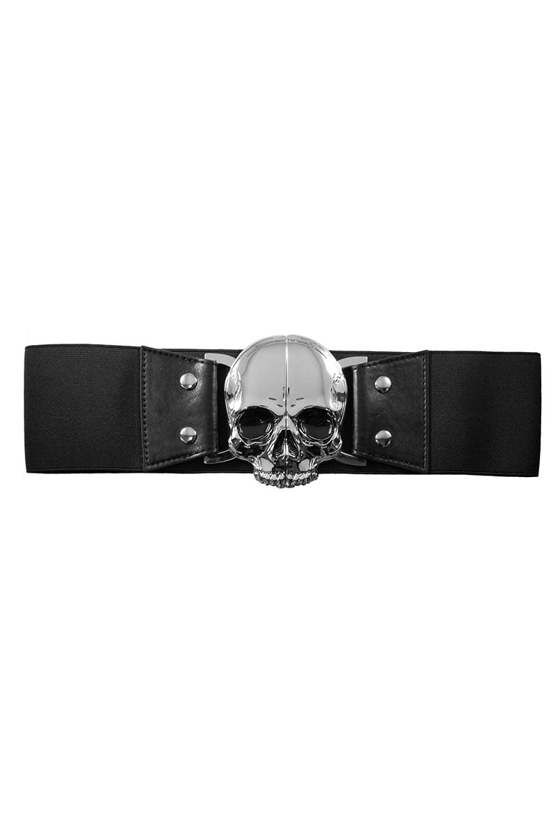 Kreepsville Elastic Waist Belt Skull Black - Vampirefreaks Store