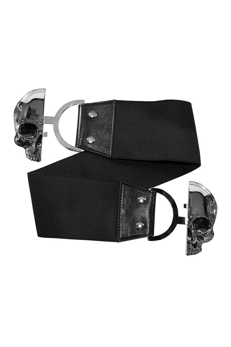 Kreepsville Elastic Waist Belt Skull Black - Vampirefreaks Store