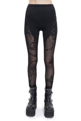 Leggings con aberturas y dijes victorianos