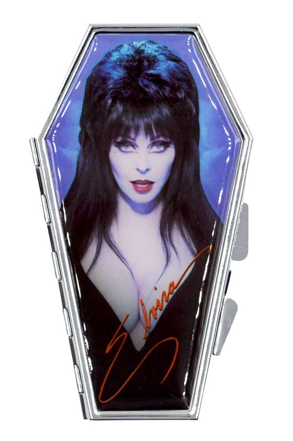 Elvira Portrait Blue Coffin Compact Mirror