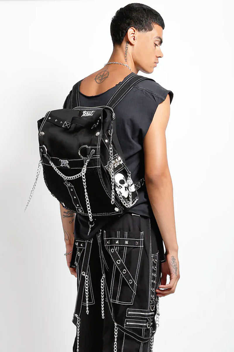 chain backpack leather black Tripp NYC Super Chain Backpack – VampireFreaks