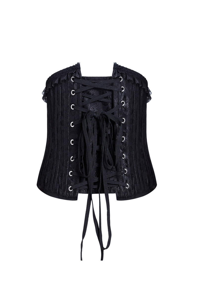 Newest Black Overbust Corset Raven Witch