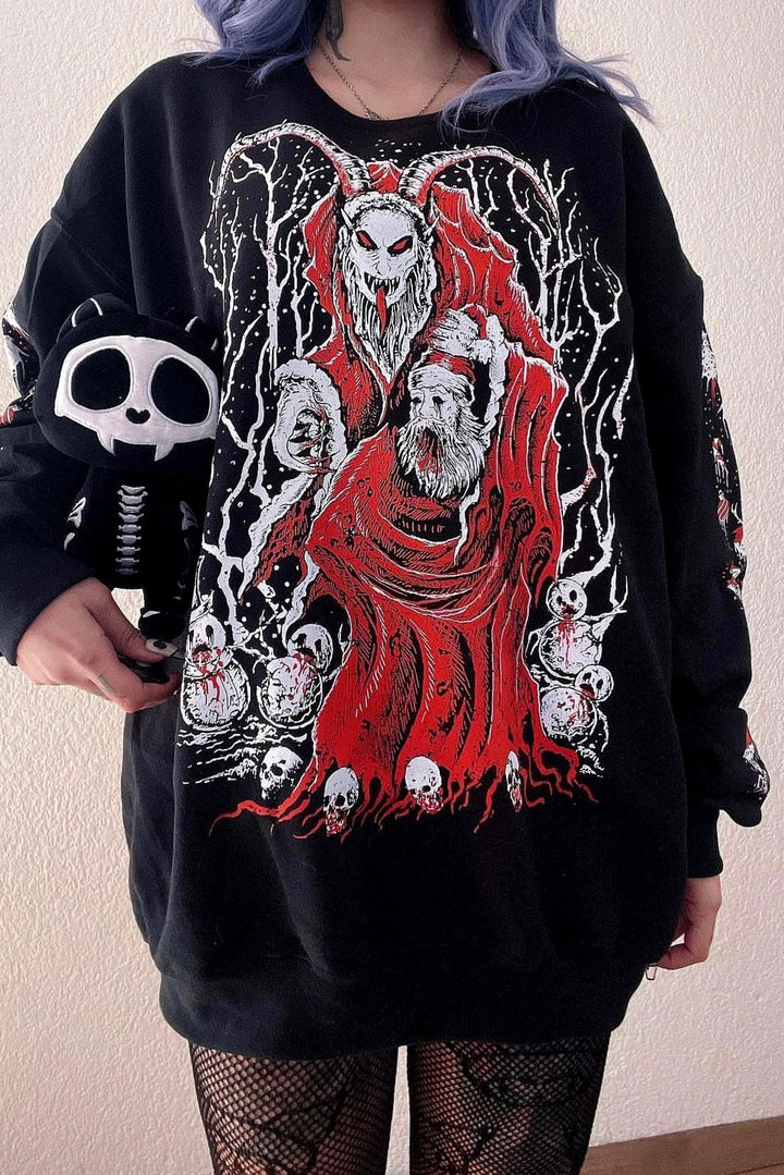 Krampus tötet Weihnachts-Sweatshirt