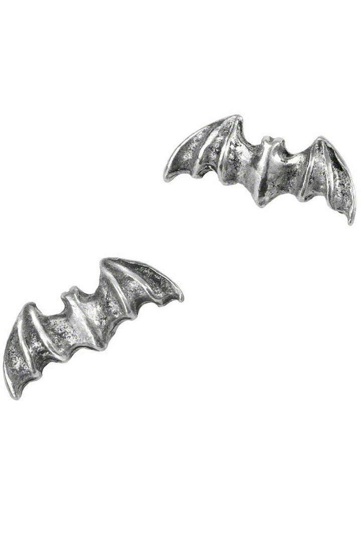 Goth bat stud earrings