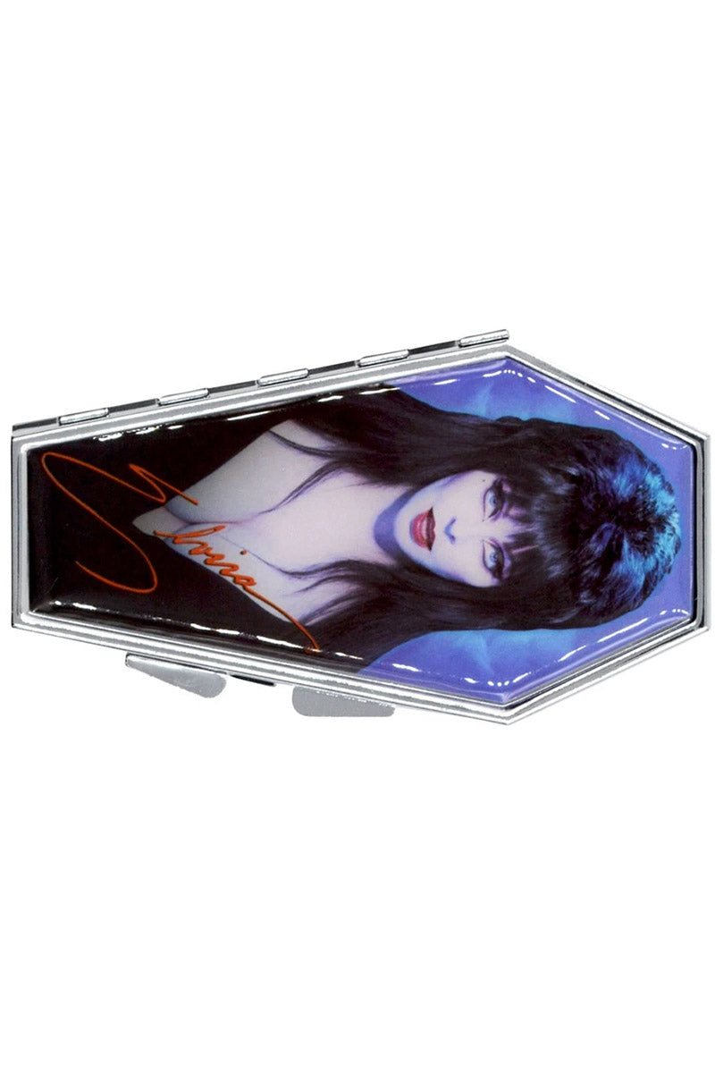 Elvira Portrait Blue Coffin Compact Mirror