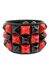 Funk Plus Bleed Black and Red Checkered Bracelet - VampireFreaks
