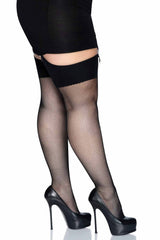 Vamp Fishnet Thigh Highs [PLUS SIZE]