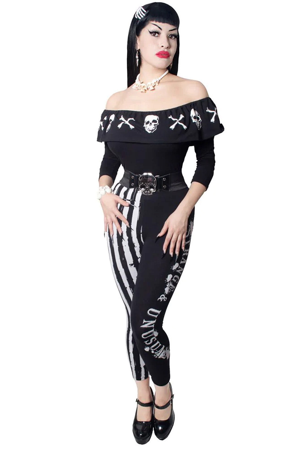 Strange & Unusual Stripe Capri Leggings