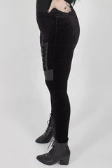 Samt-Silhouette-Leggings