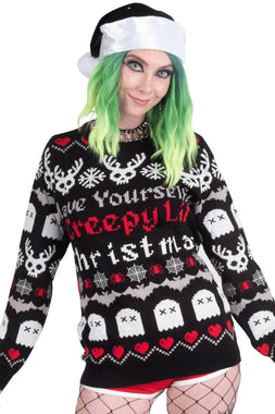 Creepy Lil Christmas Knit Sweater