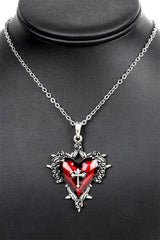 Collar de corazón de espinas y rosas