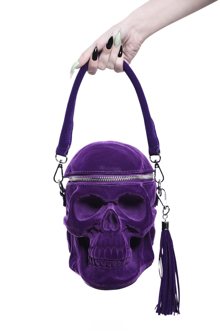 Killstar Grave Digger Skull Handbag [PLUM] - Vampirefreaks Store