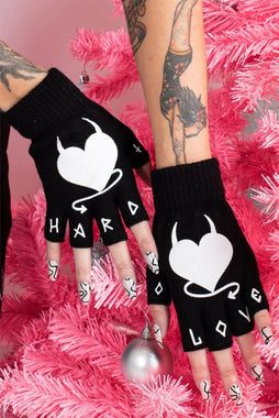 Hard Love Fingerless Knit Gloves