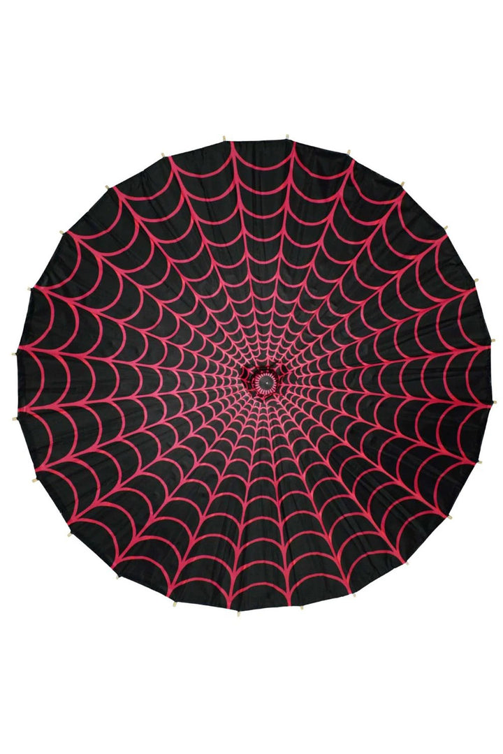 Spiderweb Fabric Parasol [PINK/BLACK]