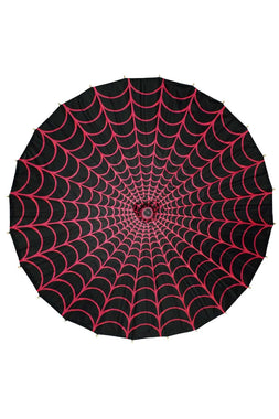 Spiderweb Fabric Parasol [PINK/BLACK]