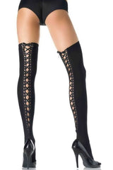 Lydia Lace-Up Thigh Highs