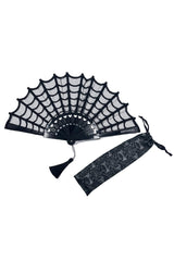 Handfächer aus Spinnennetz-Spitze
