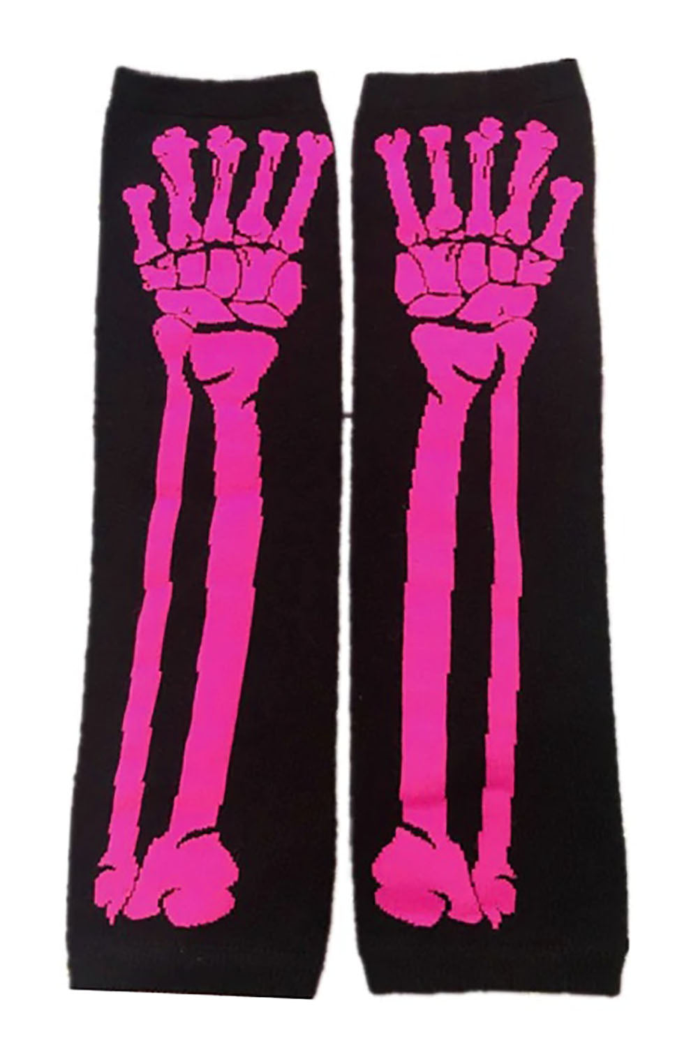 hot pink kawaii skeleton armwarmers