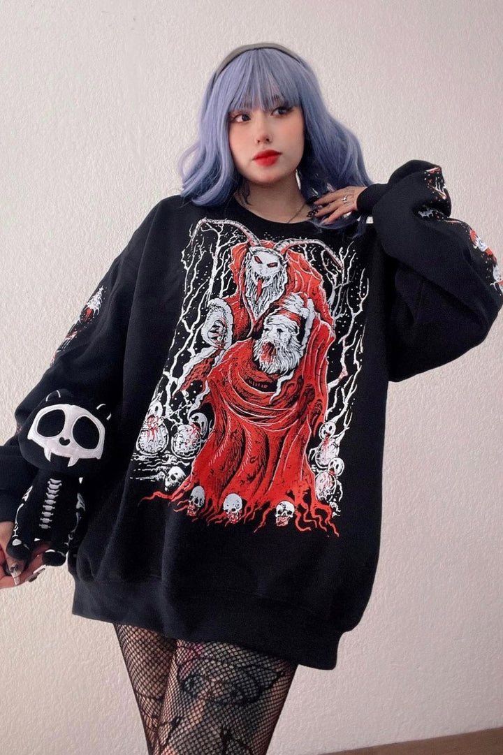 Krampus tötet Weihnachts-Sweatshirt