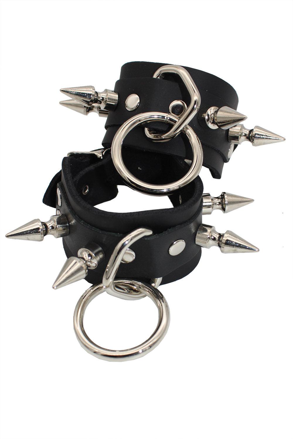 Funk Plus Bondage Ring & Spikes Bracelet - VampireFreaks