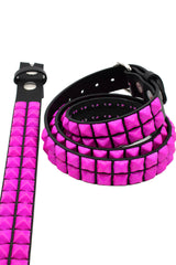 Punk Drunk Love Pyramid Stud Gürtel [Hot Pink]