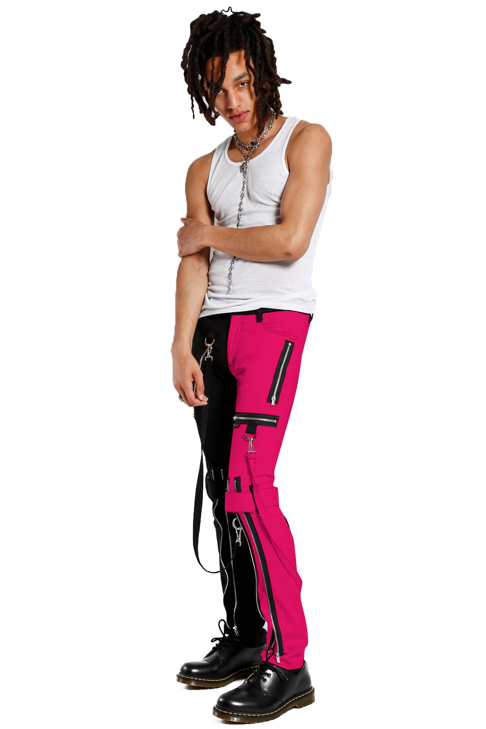 mens pink emo pants