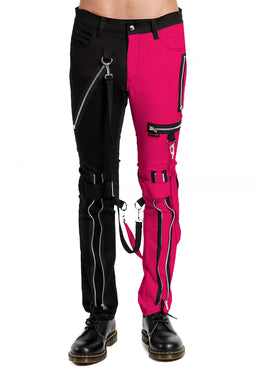 Tripp Split Leg Bondage Pants [Black/Pink]