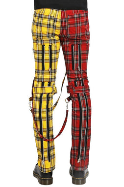 Tripp Split Leg Bondage Pants [Yellow/Red Plaid]