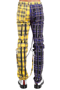 Tripp NYC Split Leg Bondage Pants [Purple/Yellow Plaid]